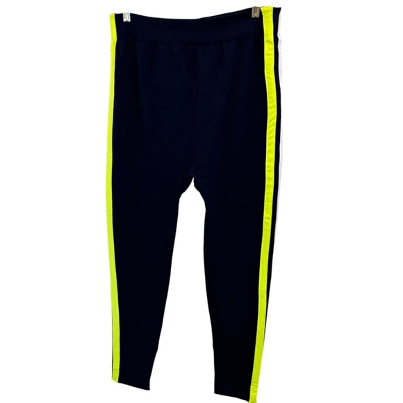 NEW LOOK SPORT Plus Size XXL Blue & Yellow Fitness Ankle Length Spandex Pants - Picture 1 of 2